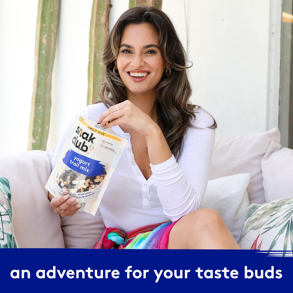Snak Club Yogurt Trail Mix with raisins and dates, convenient travel snack
