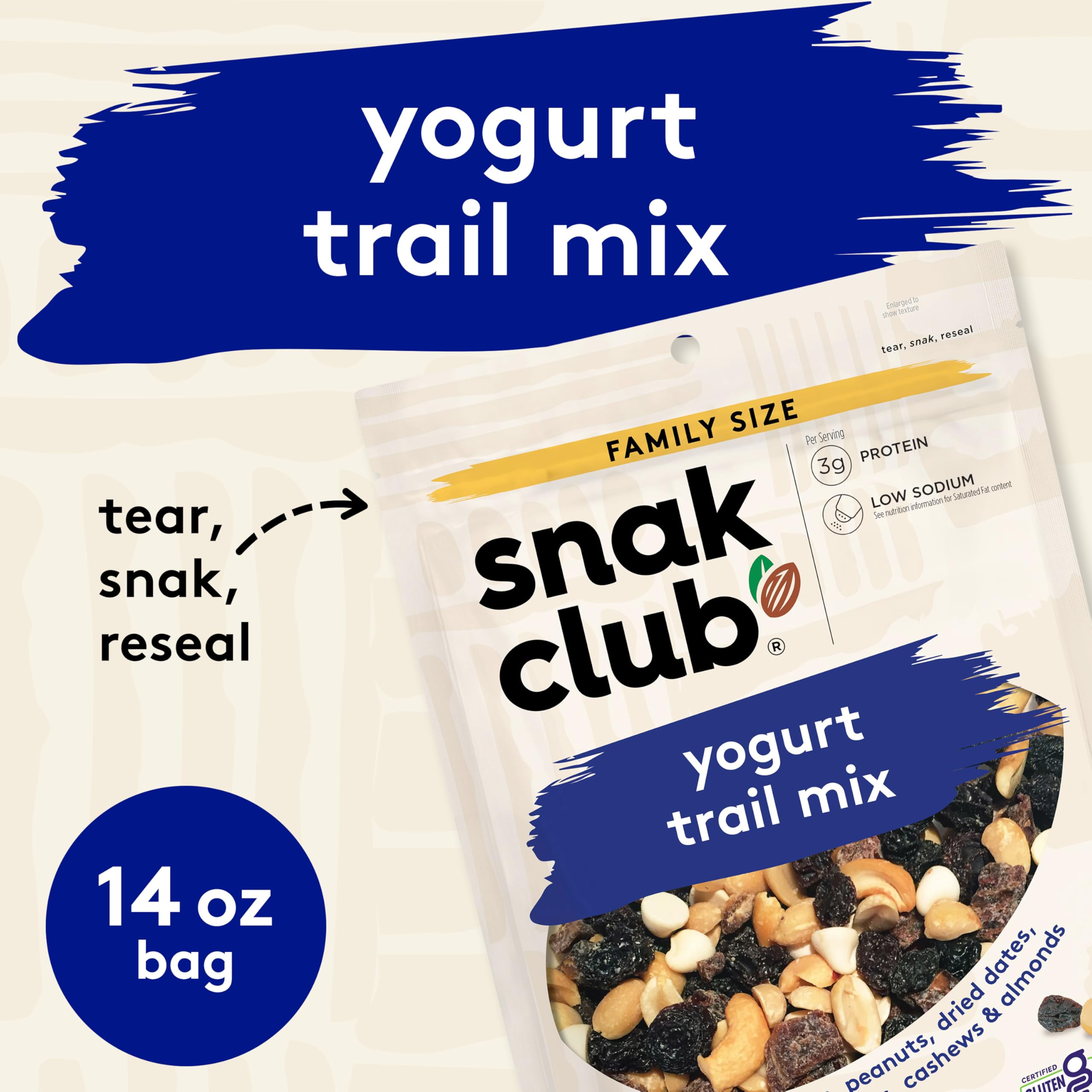 Snak Club Yogurt Trail Mix yogurt chips close-up showing creamy crunch