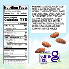 Snak Club almonds with Hidden Valley Ranch crunch highlighted for savory snacking on the go