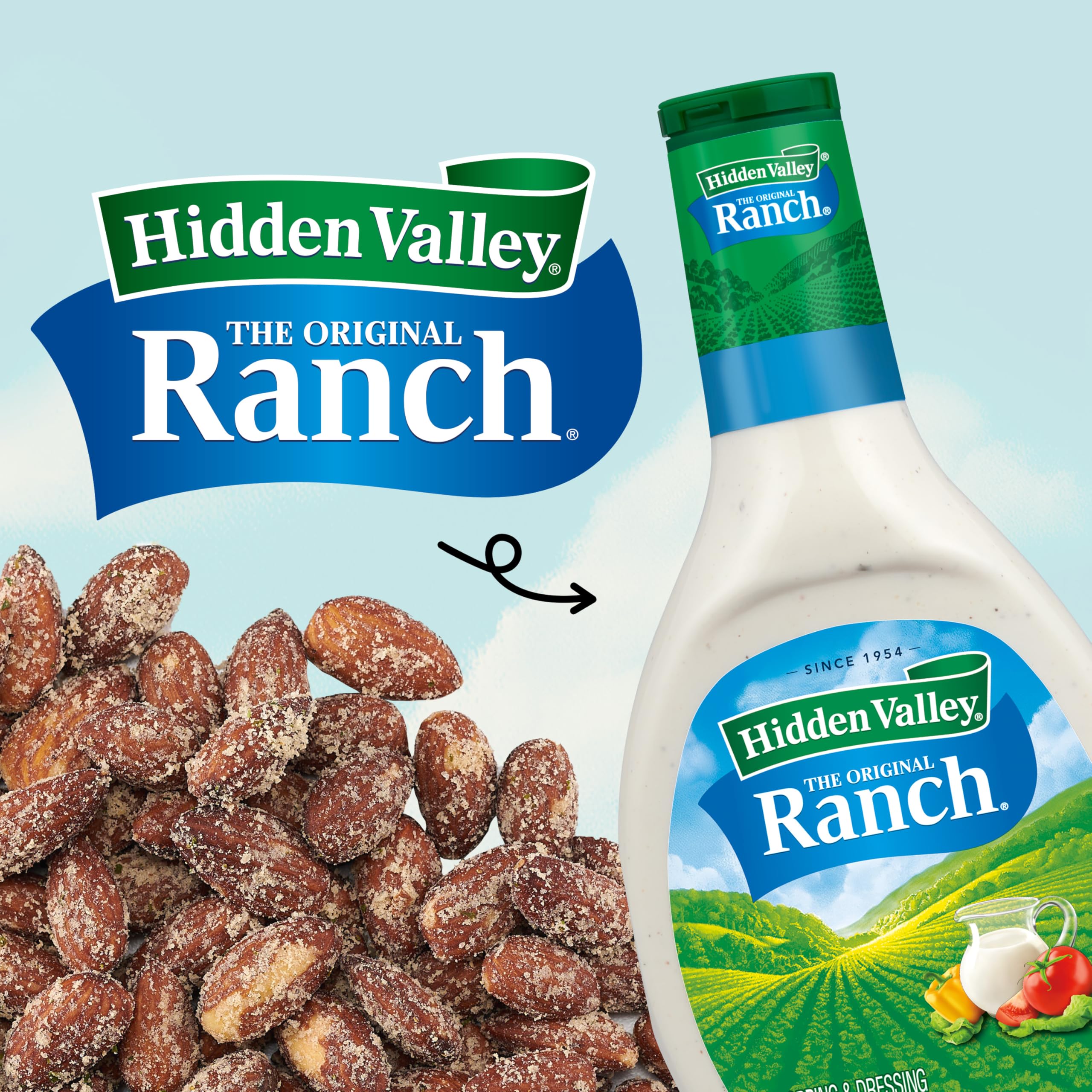 Snak Club almonds with Hidden Valley Ranch on-the-go snack for travel