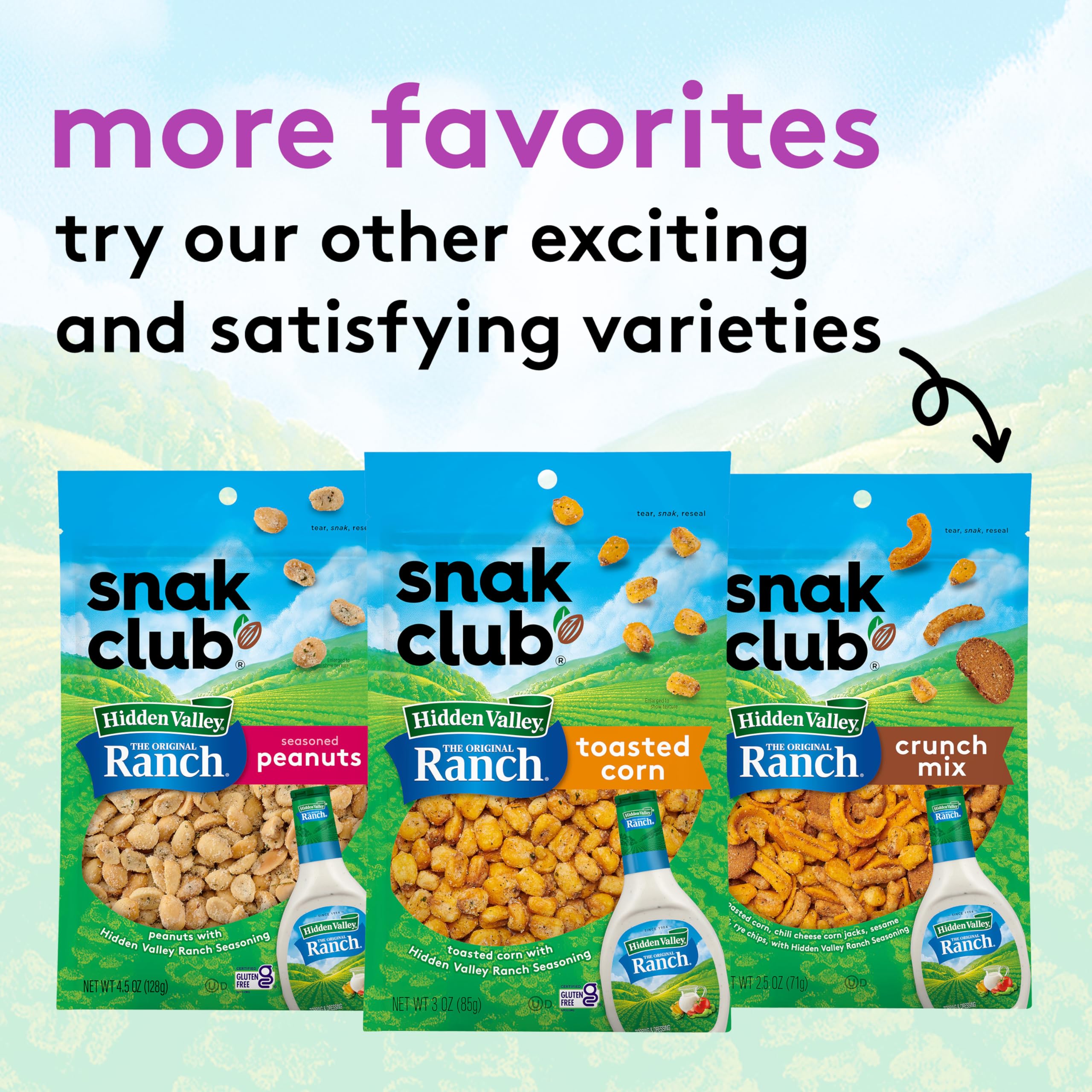 Snak Club almonds with Hidden Valley Ranch packaging design attracting shoppers