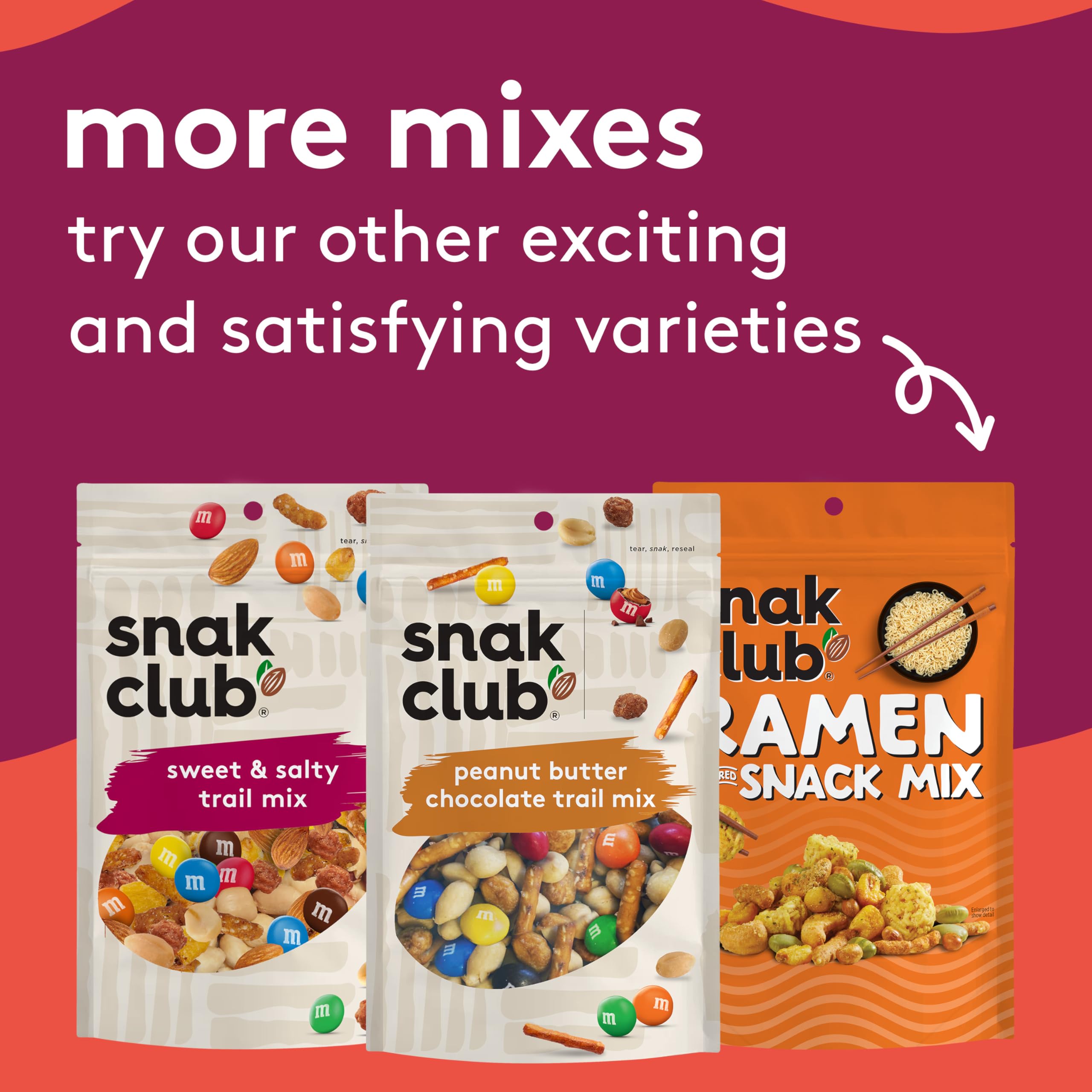 Snak Club PB&J Trail Mix Strawberry resealable bag for freshness on the go.