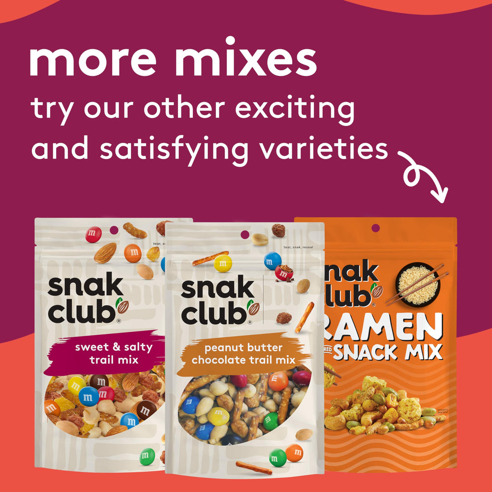 Snak Club PB&J Trail Mix Strawberry resealable bag for freshness on the go.