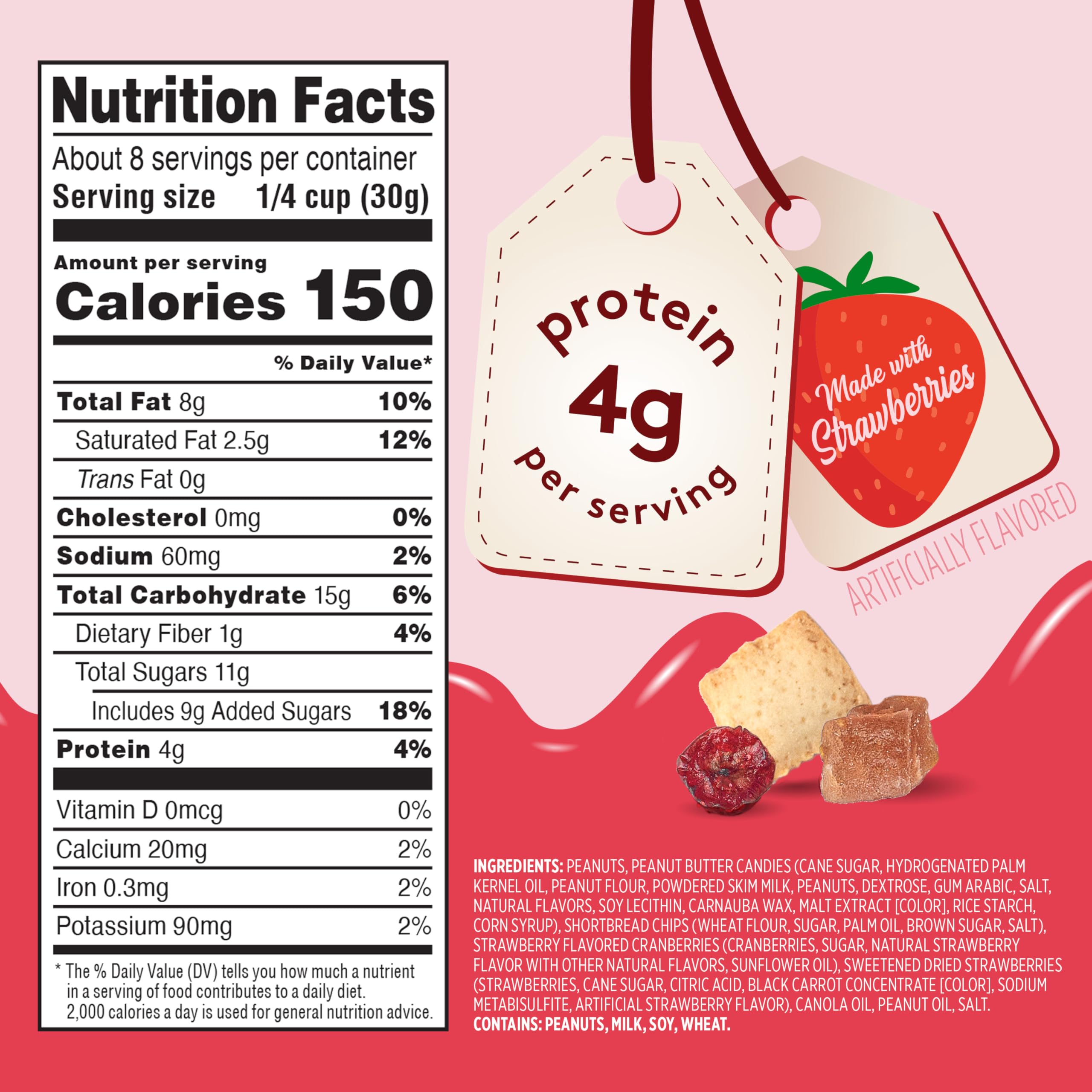 Snak Club PB&J Trail Mix Strawberry shortbread cookies provide creamy crunch.
