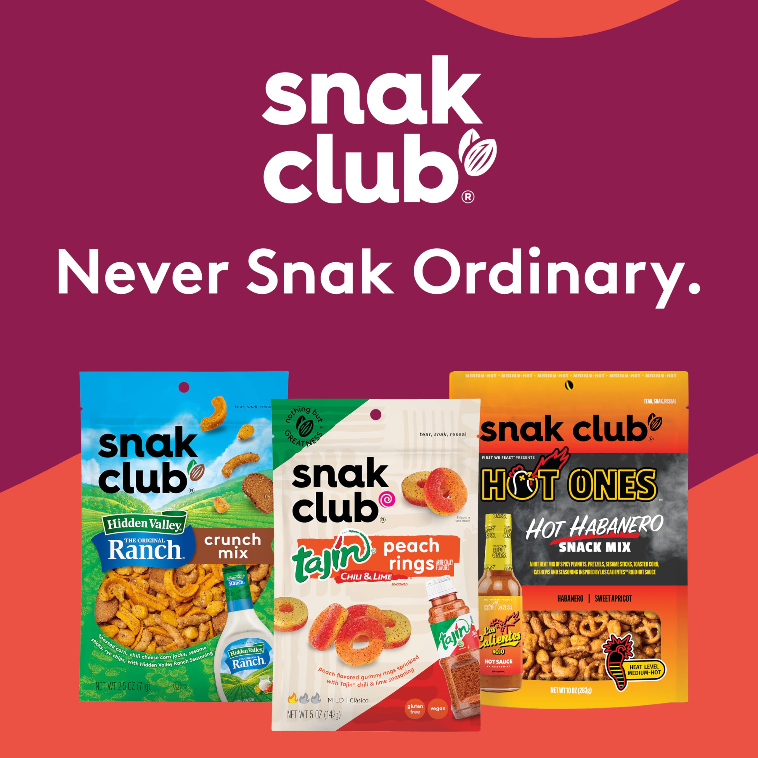 Snak Club PB&J Trail Mix Strawberry snack pack ideal for lunchboxes.