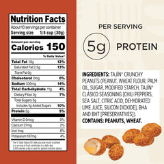 Close-up of cracker-shell peanuts with Tajin seasoning, ideal for bold flavor at lunch.