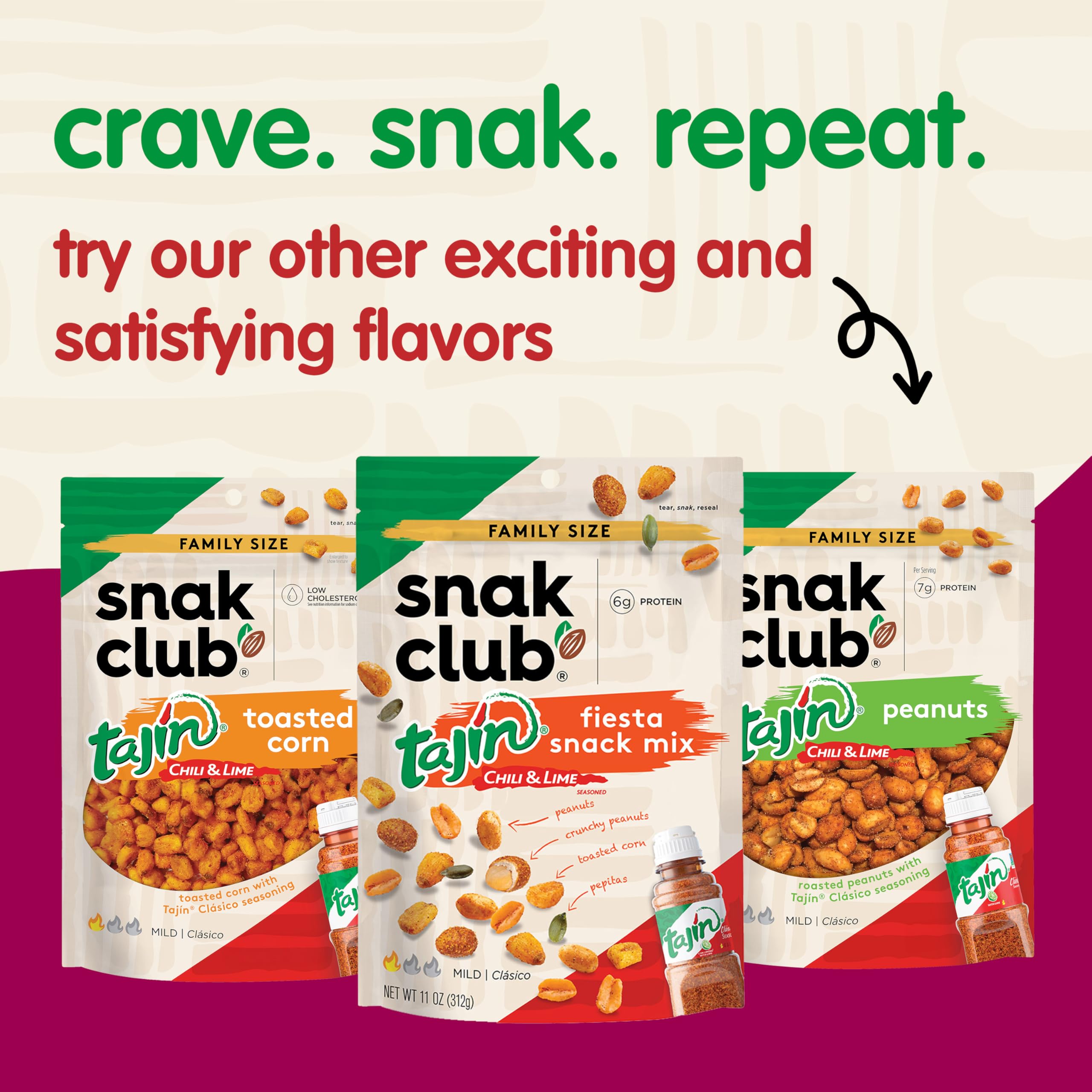Gourmet-style Snak Club snack next to other varieties.