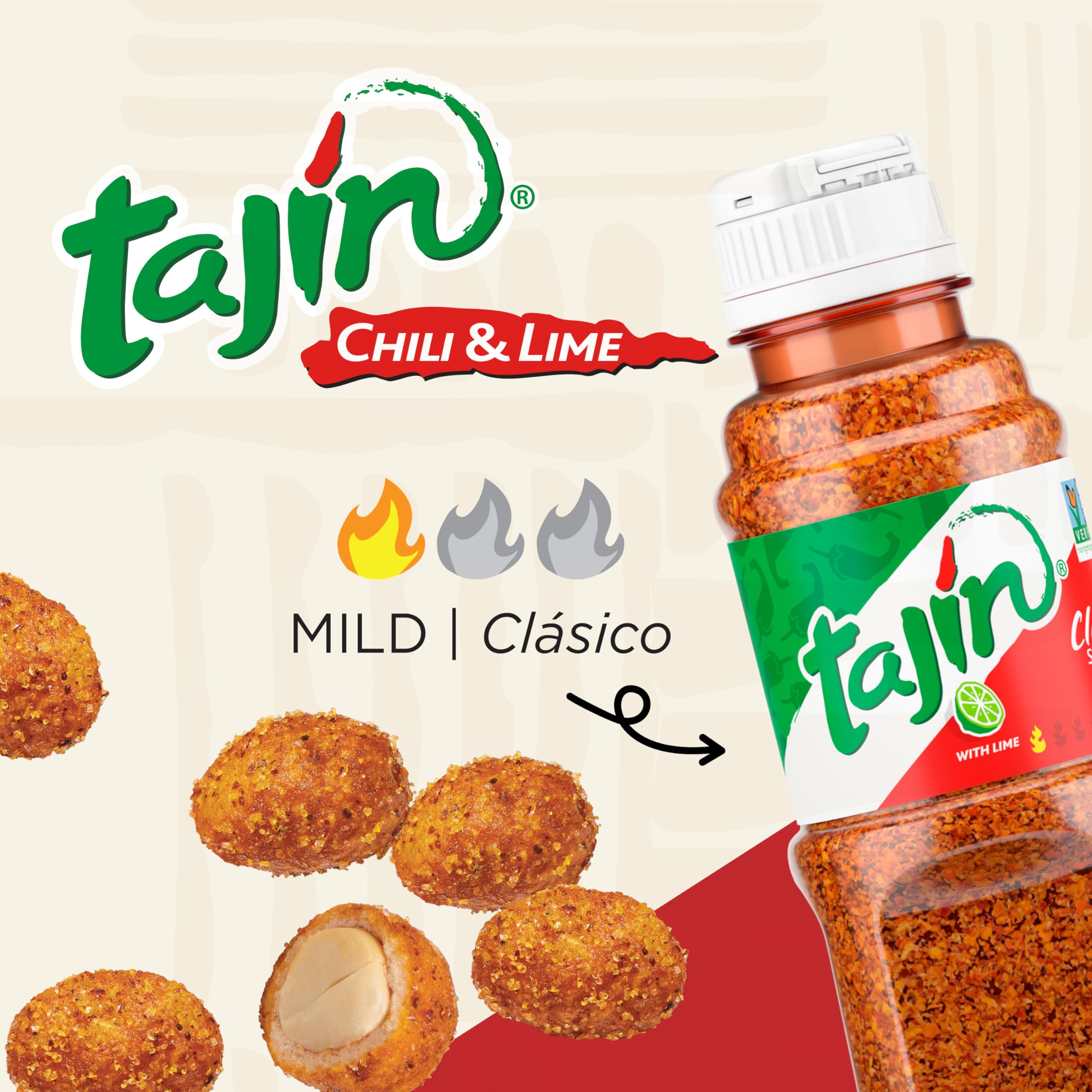 Mild heat and lime aroma shown on the seasoned peanuts.