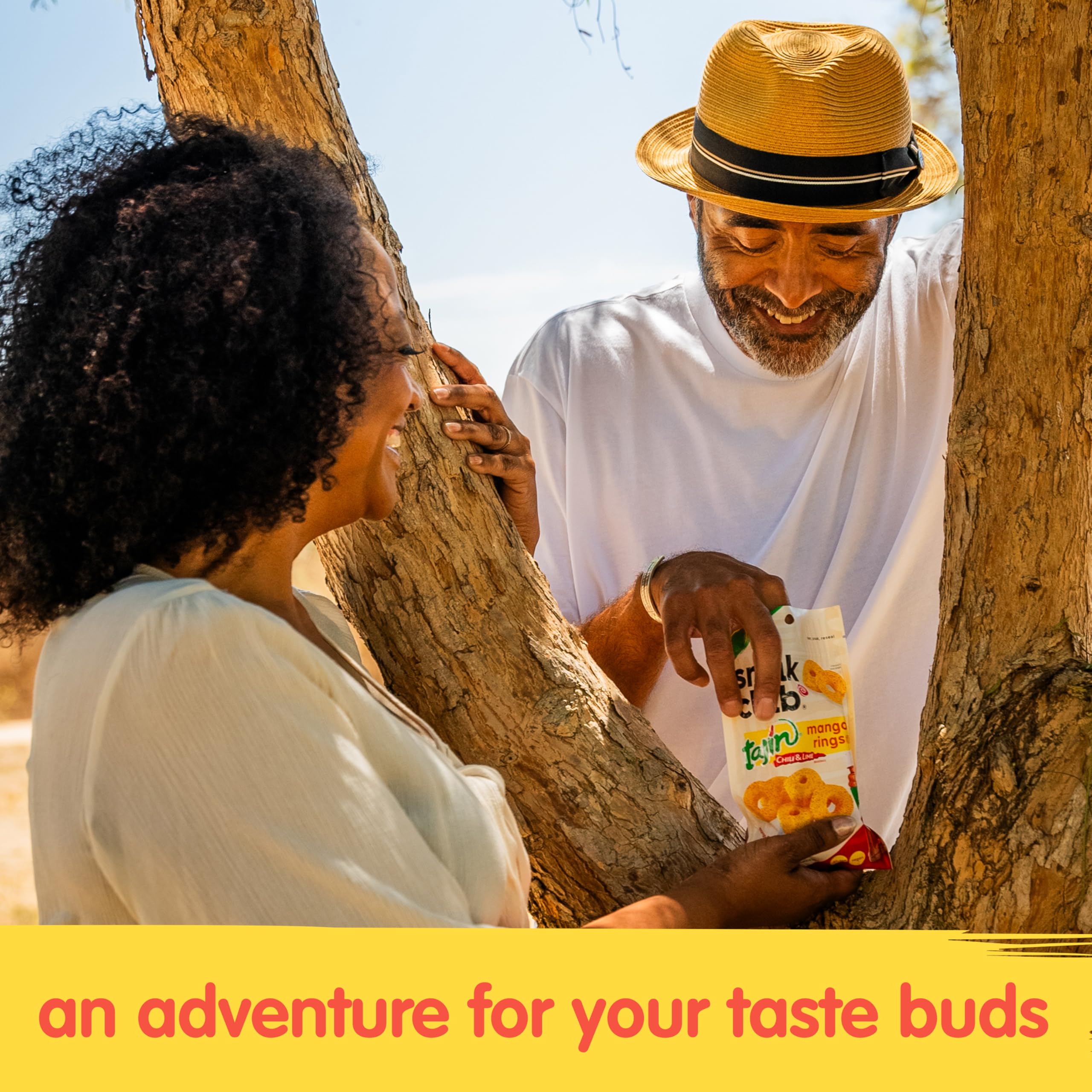 Gluten-free and vegan Snak Club mango gummies packaging.