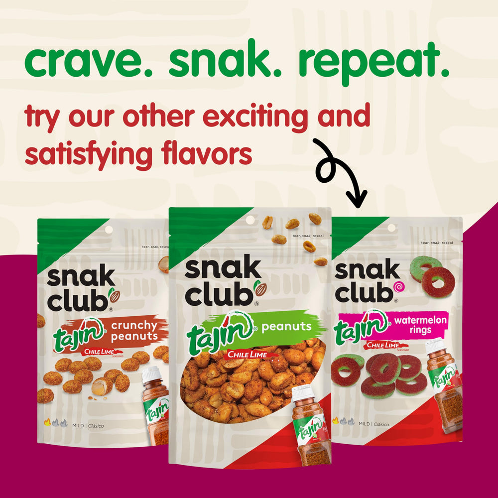 Snak Club Tajín Peach Rings serving idea for lunchbox or party.