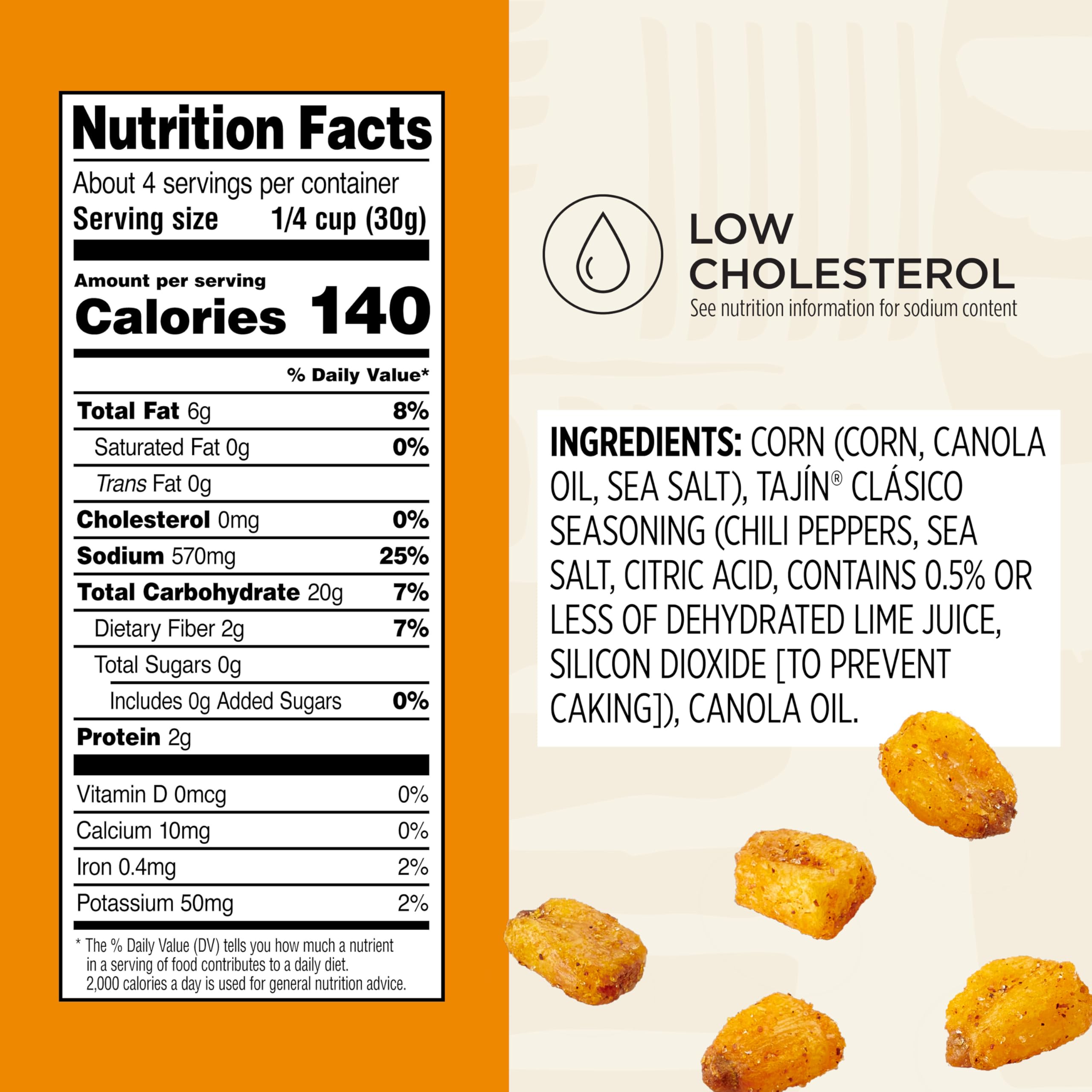Snak Club Tajin Toasted Corn bag top highlights resealable design for freshness.