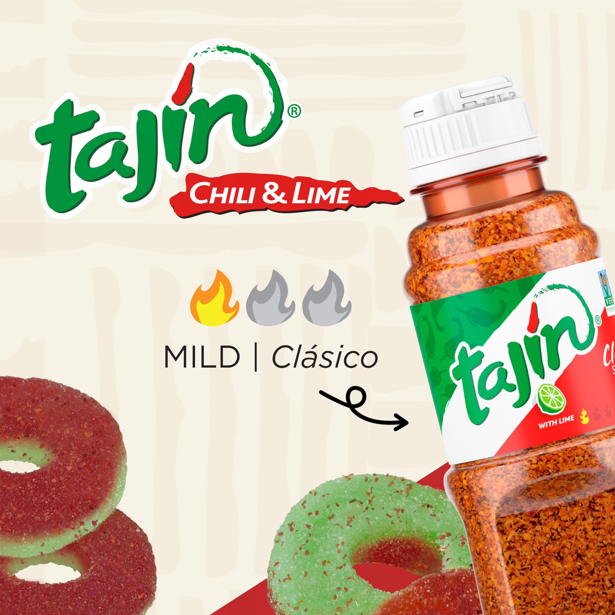 Snak Club Tajín Watermelon Rings in a bag, perfect for travel or school