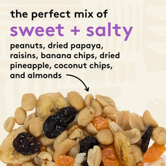 Banana chips and pineapple add chewy, sunny sweetness to the trail mix.