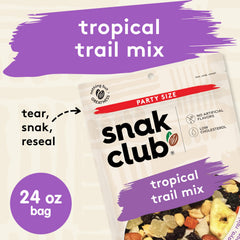 Snak Club Tropical Trail Mix with dried pineapple and coconut chips, tropical flavor boost