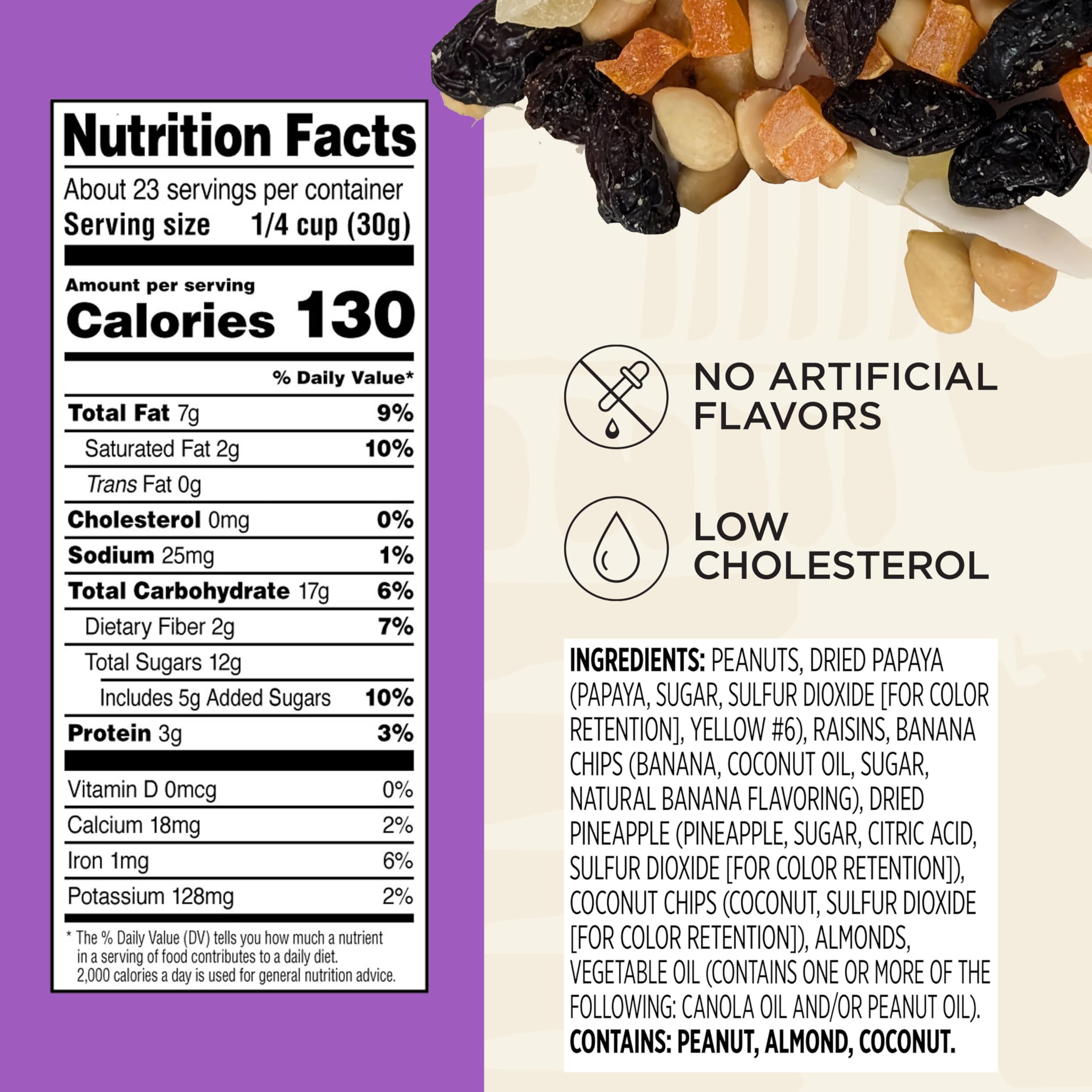Snak Club Tropical Trail Mix with raisins and banana chips, a satisfying daytime snack