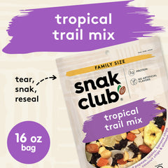 Dried papaya and raisins shine in Snak Club mix for a tropical fruit burst.