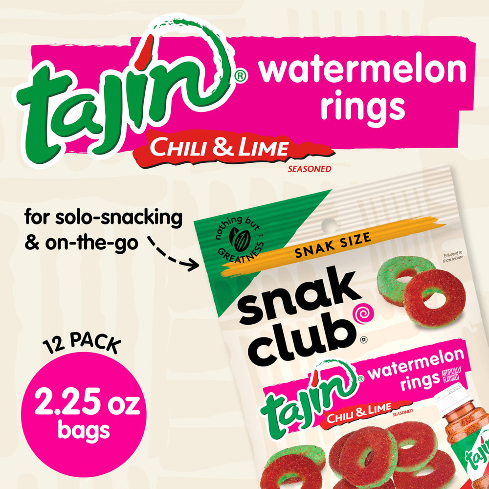 Watermelon Rings with Tajín seasoning offering a tangy bite.