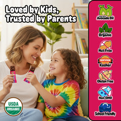 Snakkidz avocado-oil infusion highlighted in chewy texture.