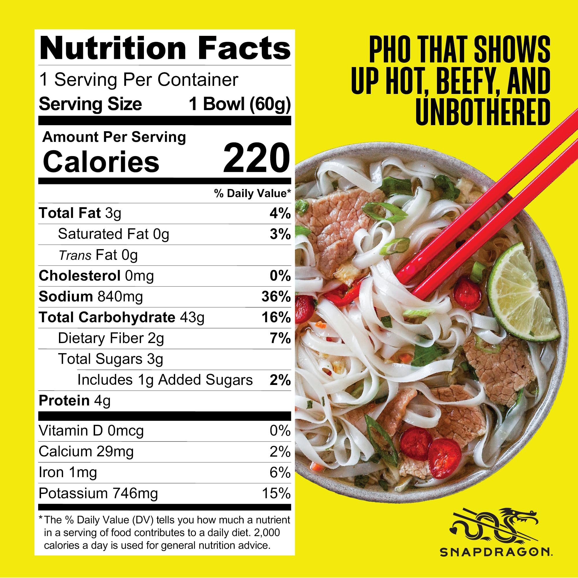 Snapdragon Beef Pho broth base bottle adds rich aroma to home meals.