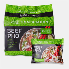 Snapdragon Beef Pho noodle pack ready for a quick microwave dinner.