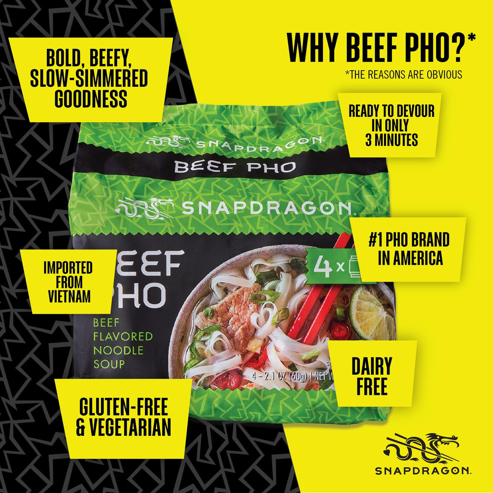 Snapdragon Beef Pho ready-to-serve bowl offers comforting convenience.