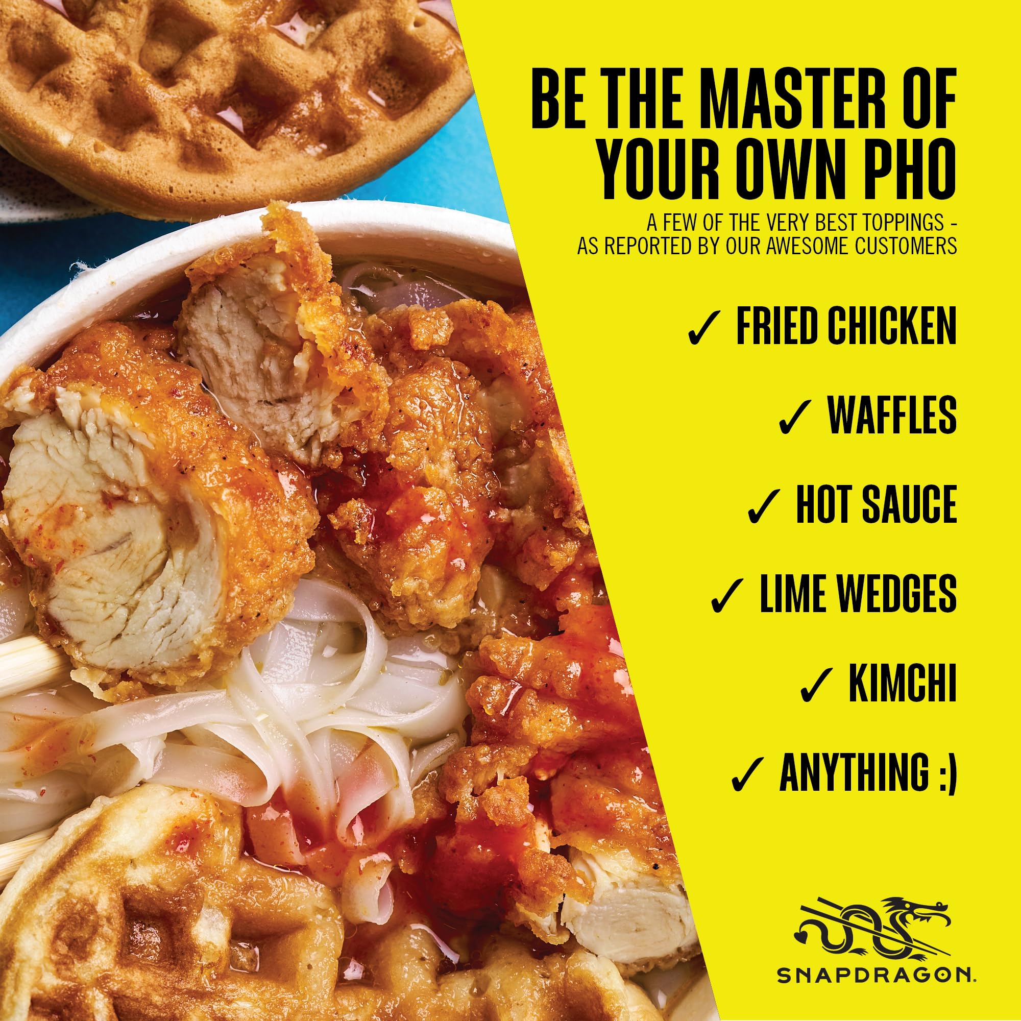 Snapdragon instant noodles cooking in minutes with hot water or microwave.