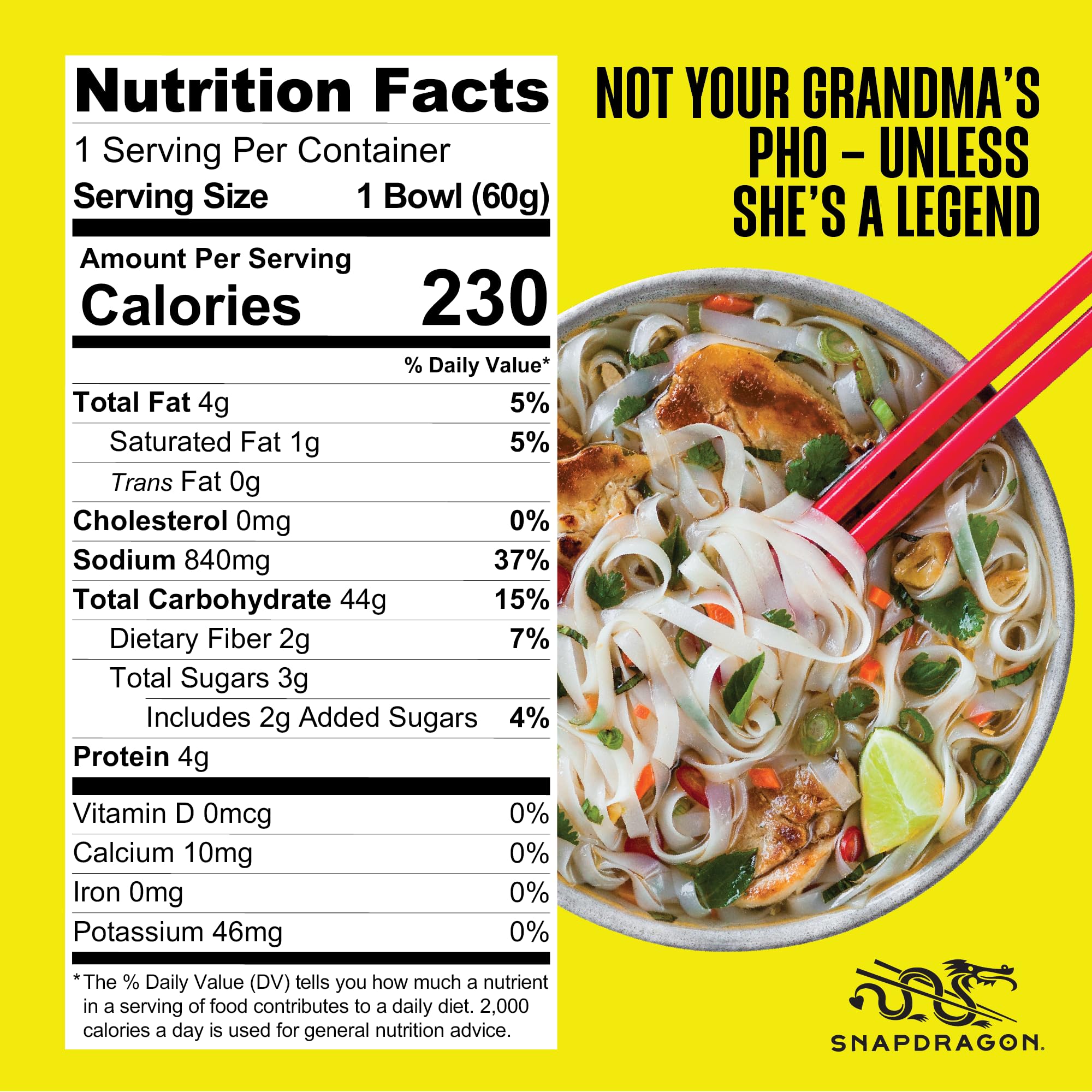 Snapdragon Chicken Pho noodles visible for fast weeknight meals.