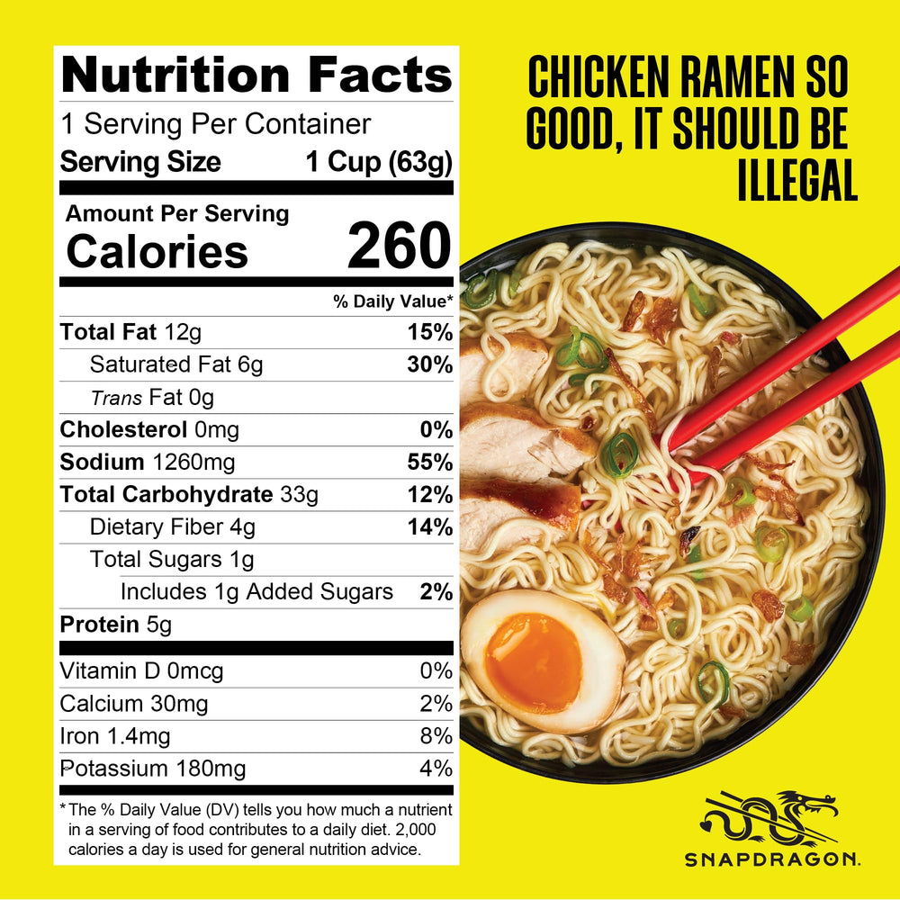 Snapdragon Chicken Ramen Cup Noodles Unpacked: easy prep with authentic wheat noodles and flavor.