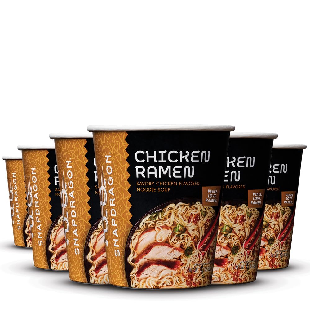 Snapdragon Chicken Ramen Cup Pack Front: convenient, family-friendly instant meal in minutes.
