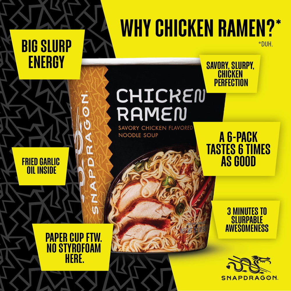 Snapdragon Chicken Ramen Cup Prepared Bowl Steaming: ready-to-enjoy warmth in minutes.