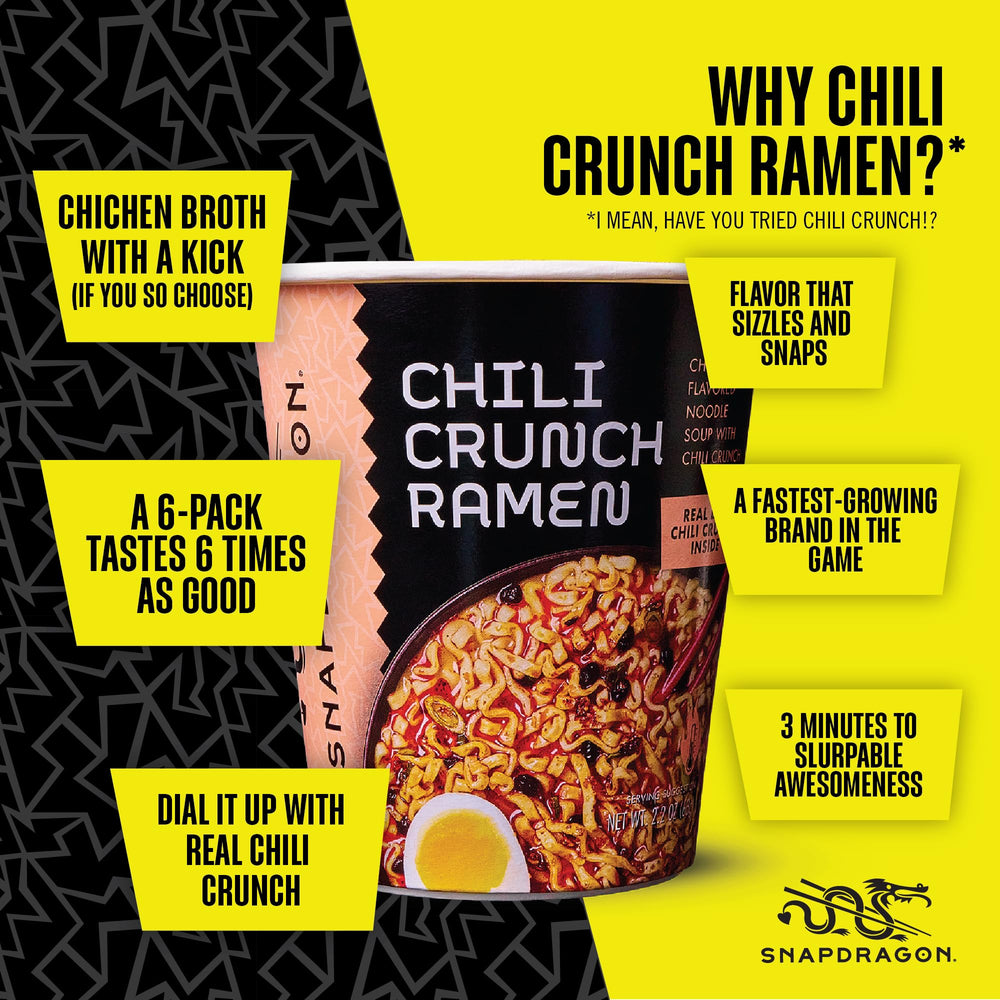 Snapdragon Chili Crunch Ramen Cup microwave-ready cup showing convenience.