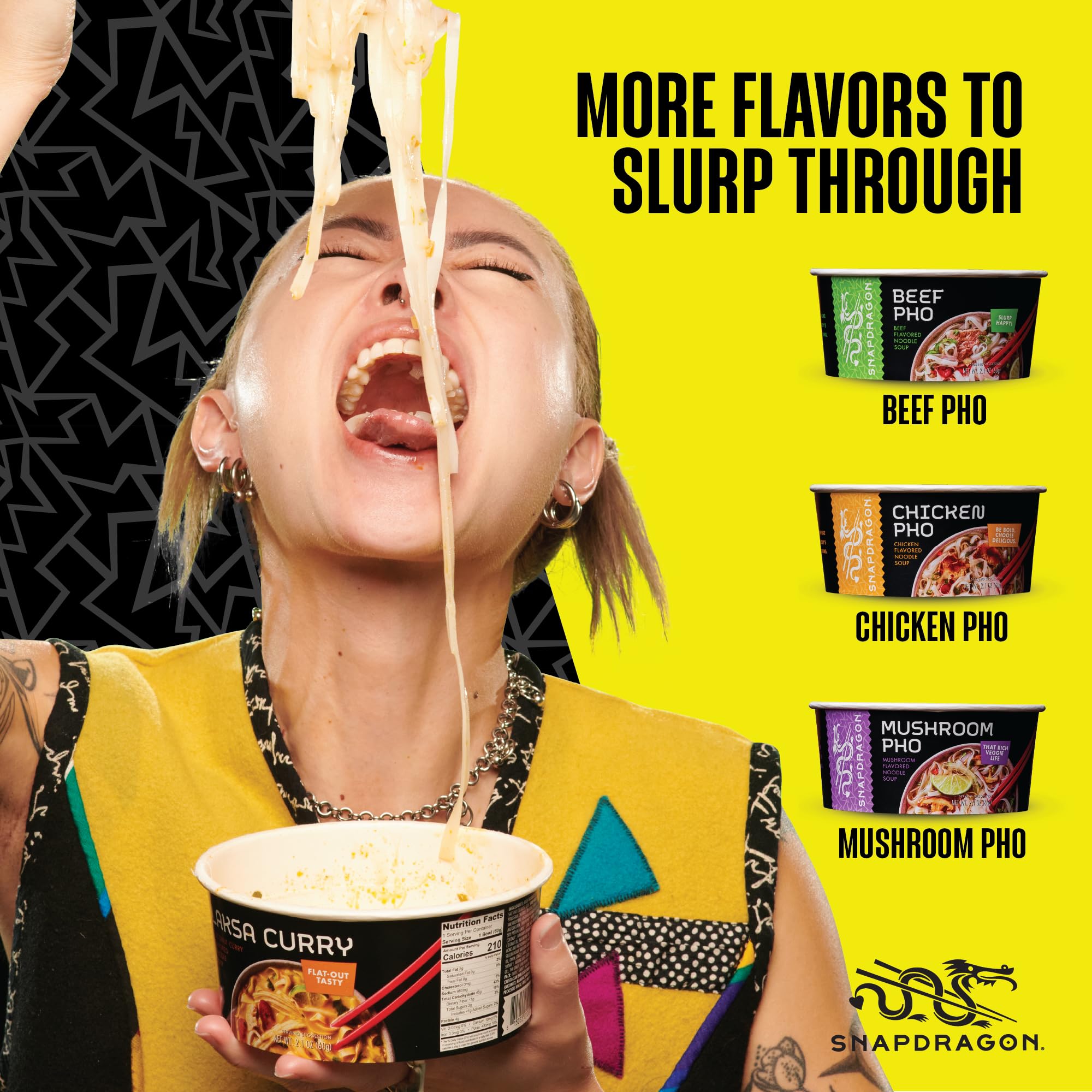 Snapdragon Laksa Curry packaged six-pack display for convenient meals