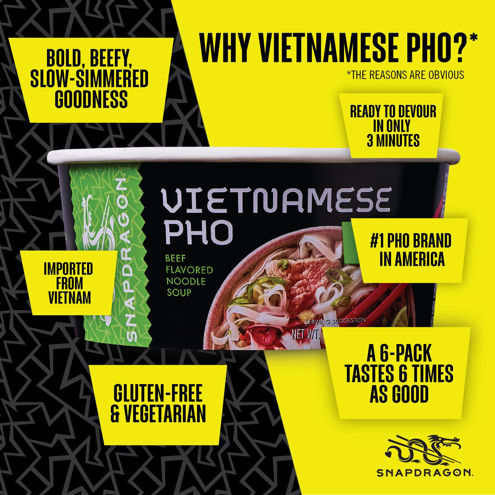 Snapdragon Pho nine-pack display shows pantry-ready snack-time flexibility.