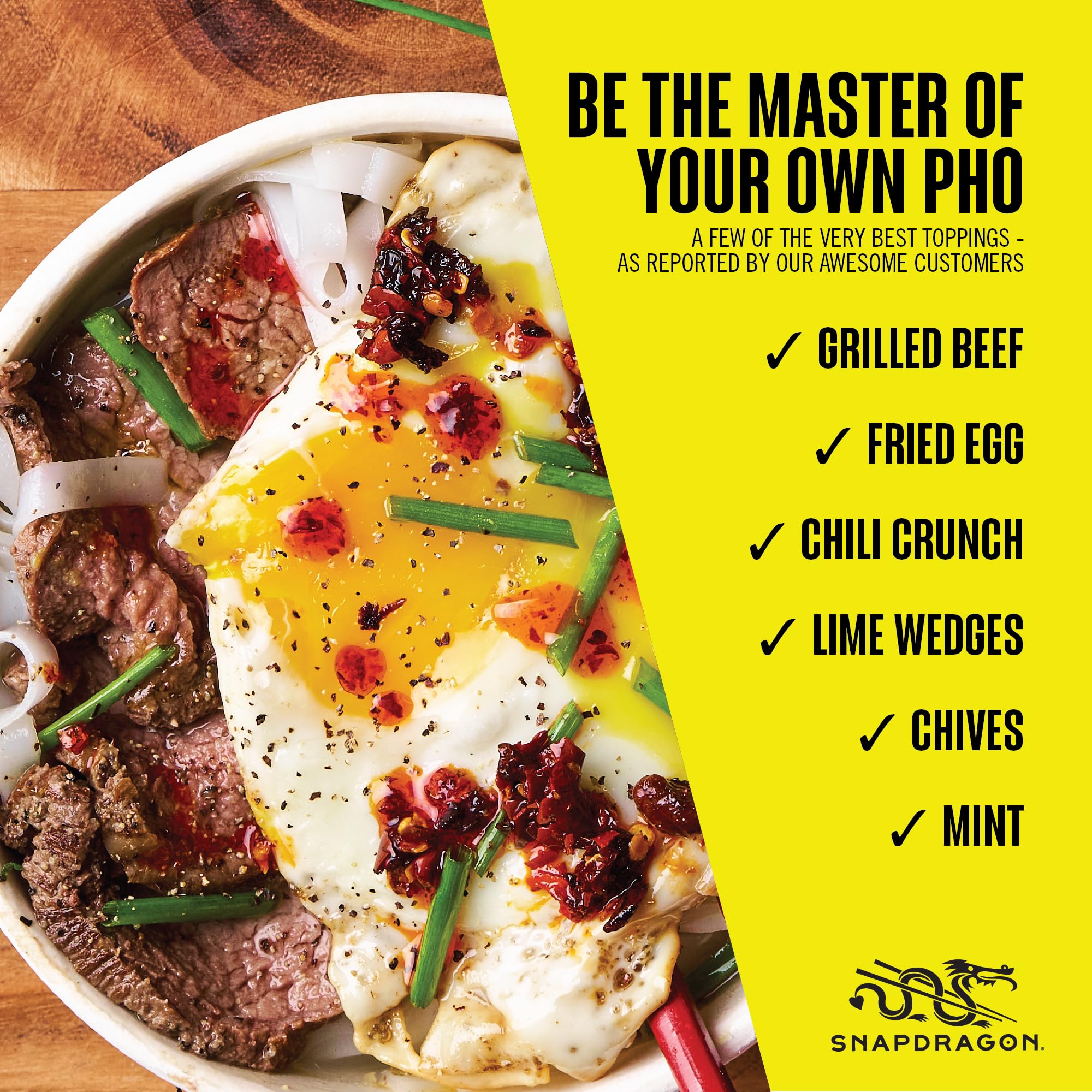 Ingredients hint at savory beef broth and noodles within