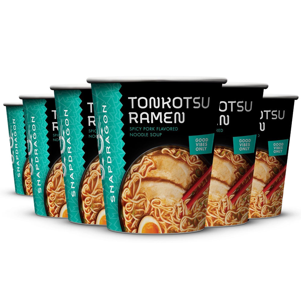 Snapdragon Tonkotsu ramen cup pack offers quick, convenient meals for busy days.