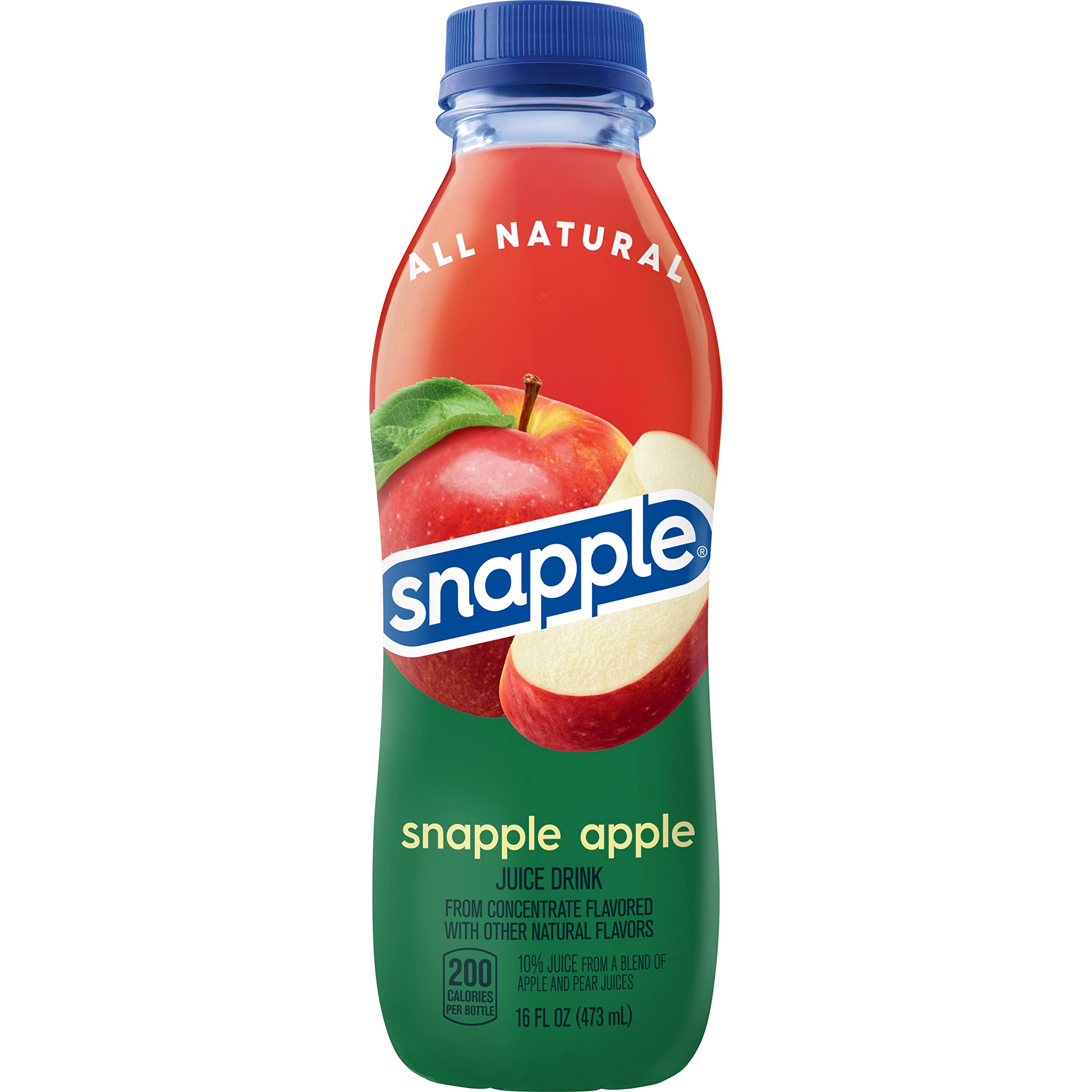 Snapple Apple juice served in a glass with ice for a refreshing break.