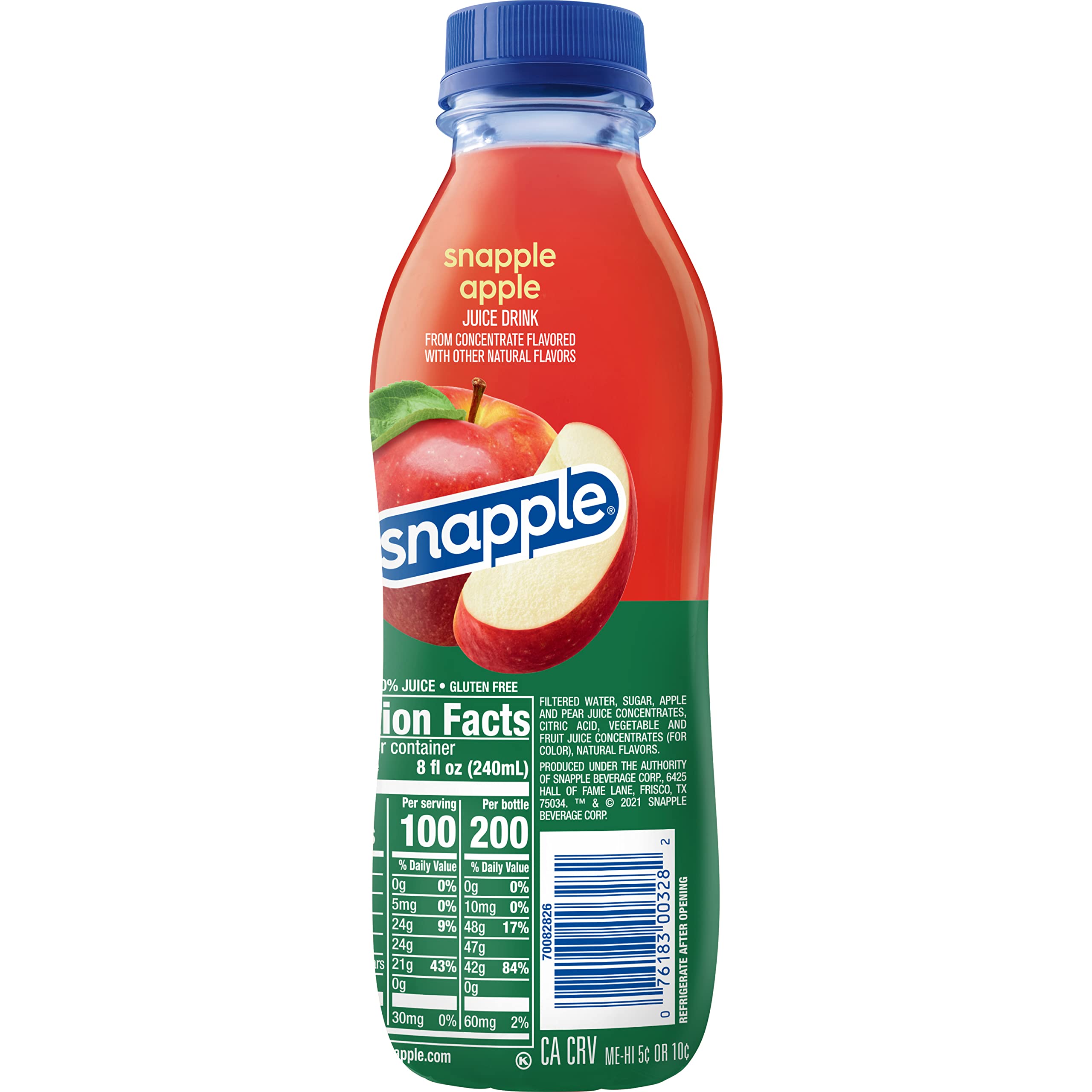 Snapple Apple juice recyclable bottle ready for eco-conscious consumers.