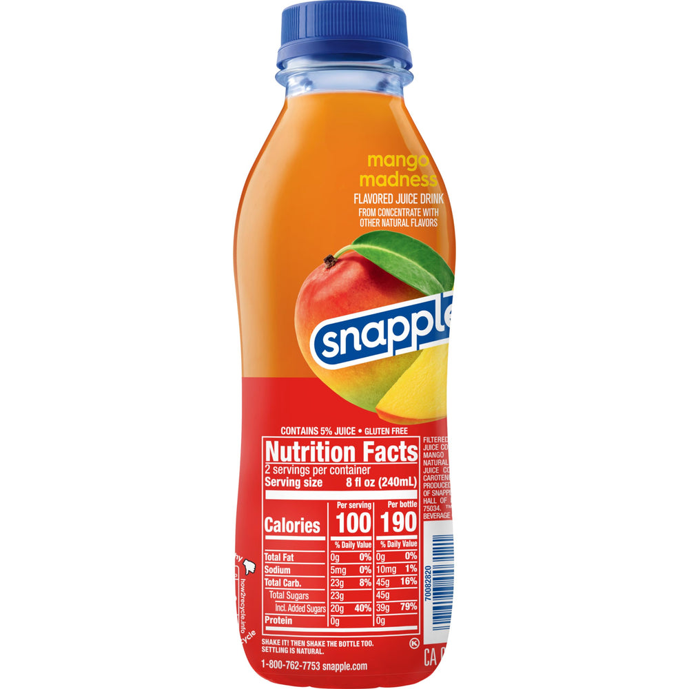 Recycling symbol on Snapple bottle emphasizing sustainability