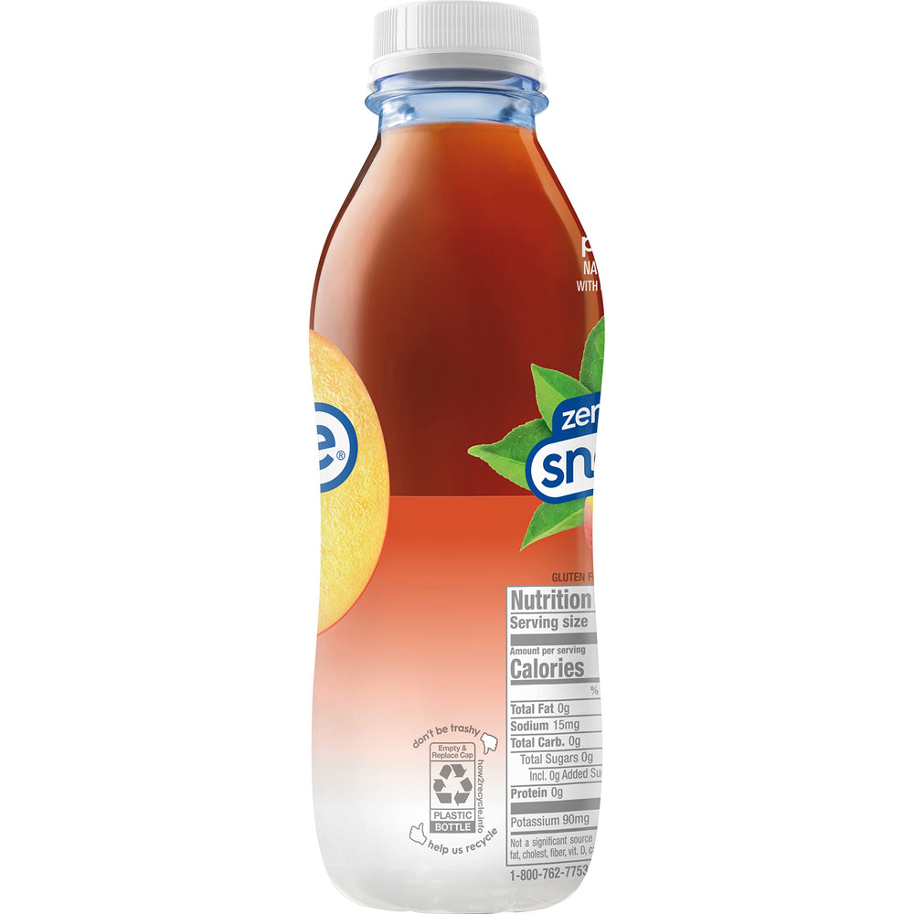 Chilled Snapple Peach Tea over ice with inviting color