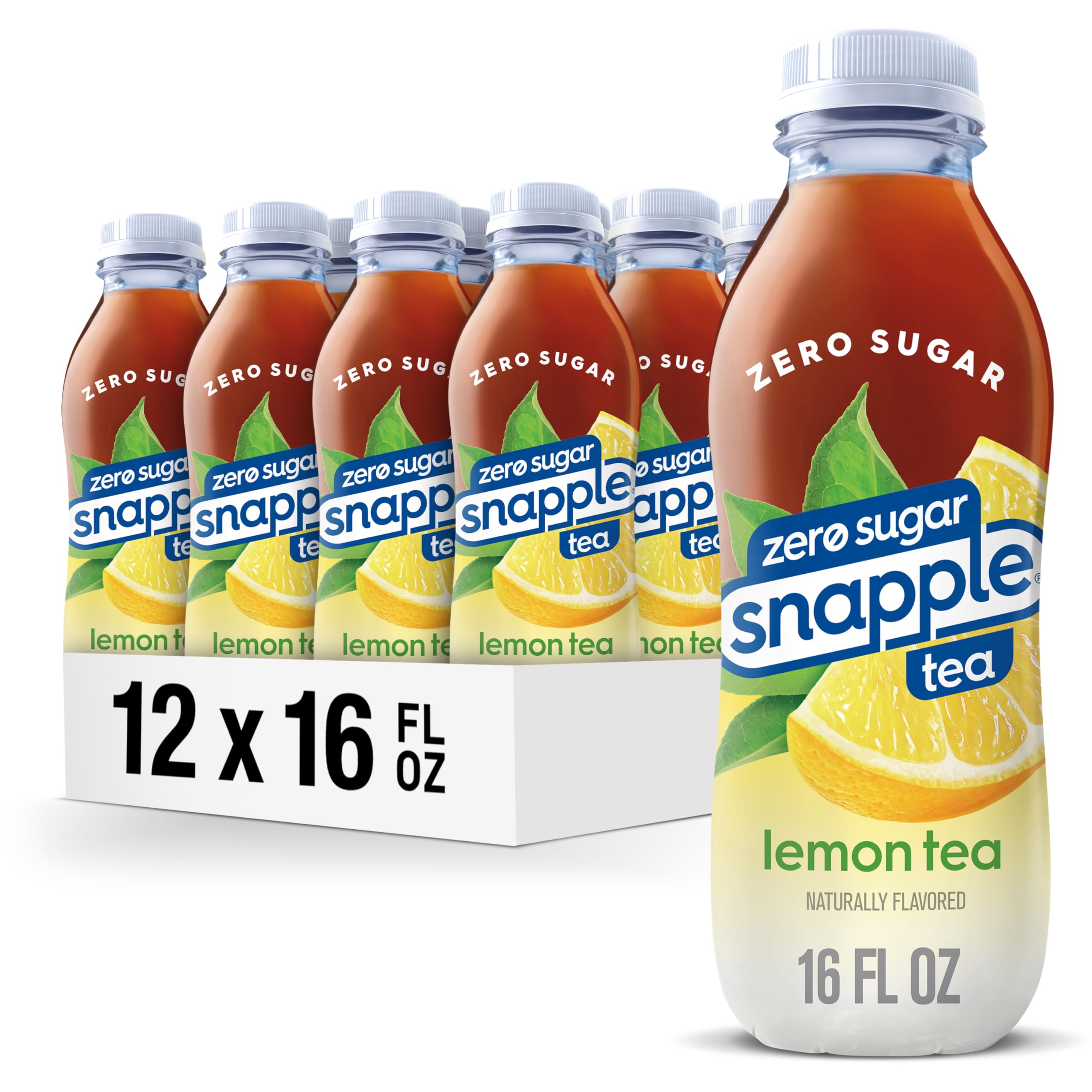 Snapple Zero Sugar Lemon Tea 16oz bottle—refreshing, low-calorie citrus flavor for any day.