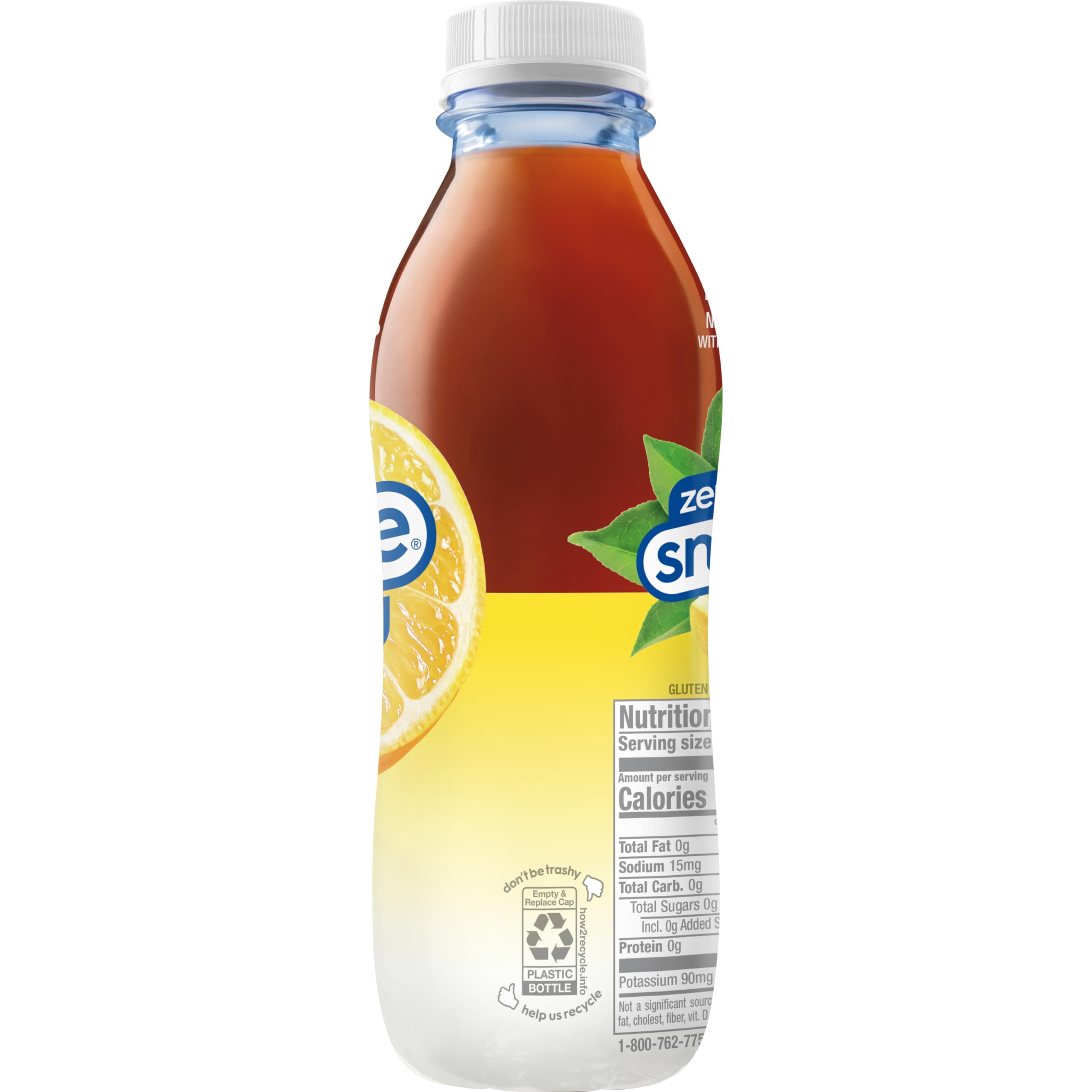 Kitchen counter scene with Snapple Zero Sugar Lemon Tea ready to drink.