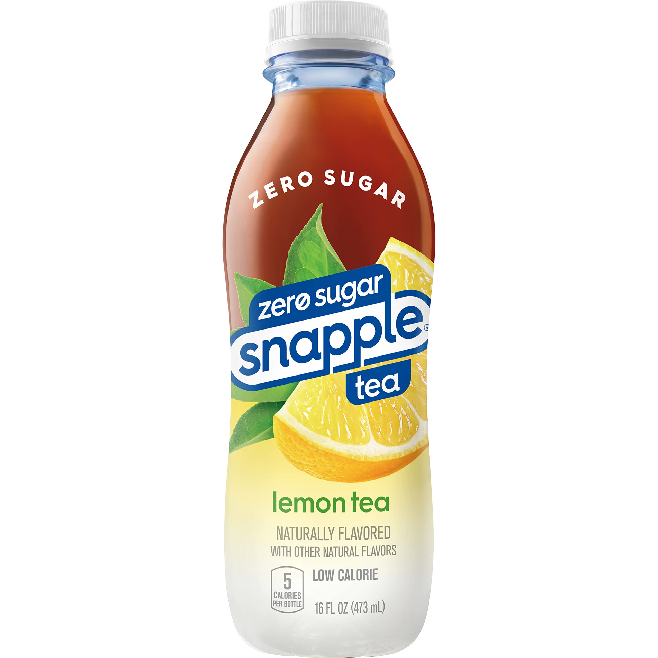 Sliced lemons beside Snapple Lemon Tea bottle highlight citrus flavor.