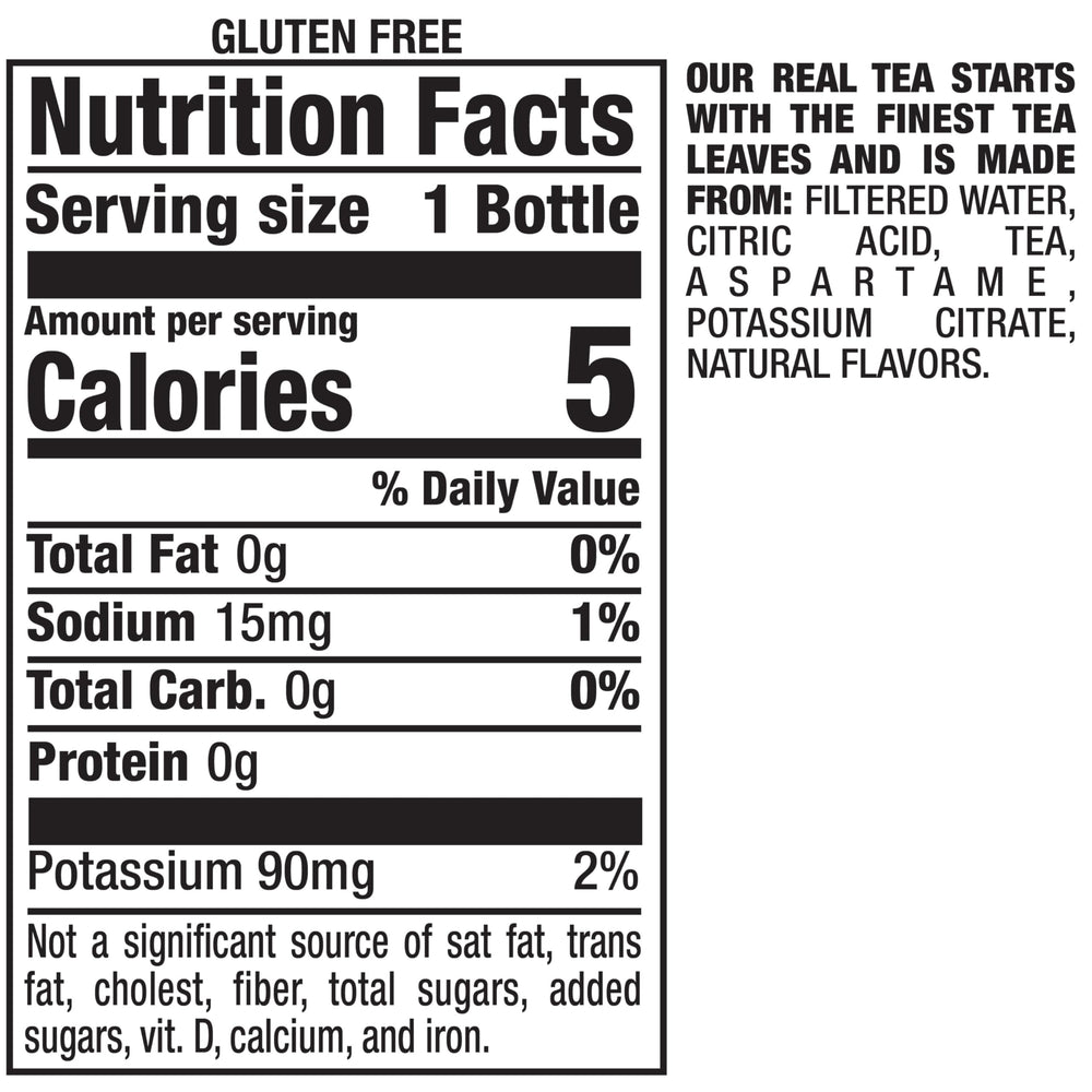 Pack of 12 Snapple Zero Sugar Lemon Tea bottles, easy for family refreshment.
