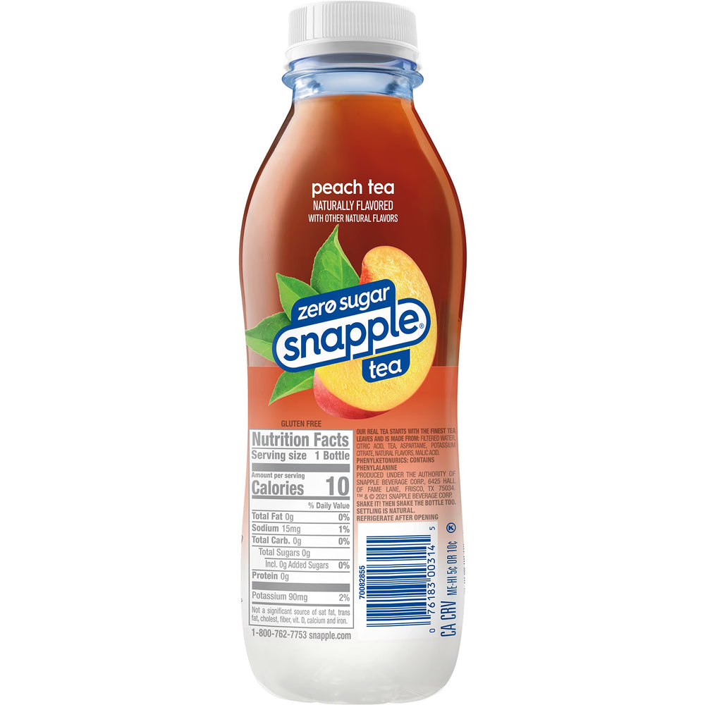 Snapple Zero Sugar Peach Tea paired with a lunchbox snack idea