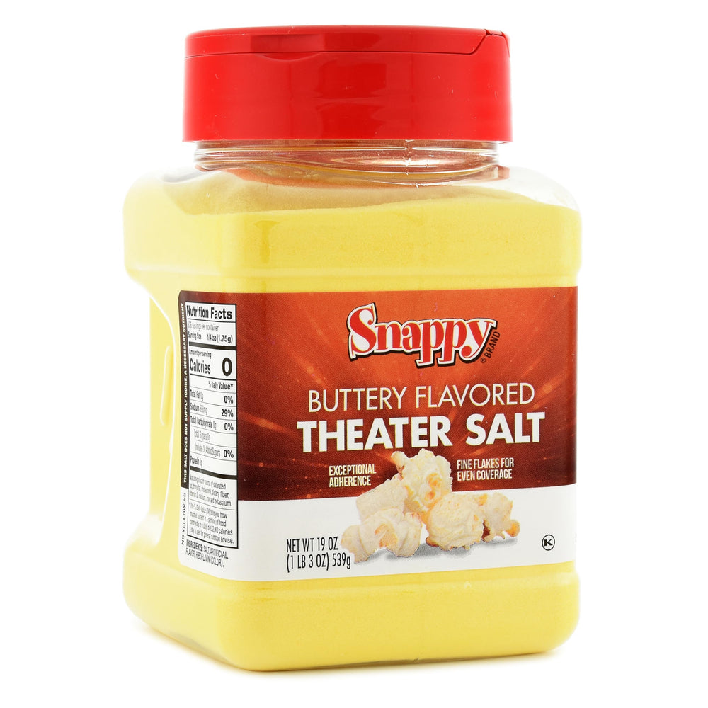 Snappy Butter Popcorn Seasoning bottle coats kernels for theater-style flavor