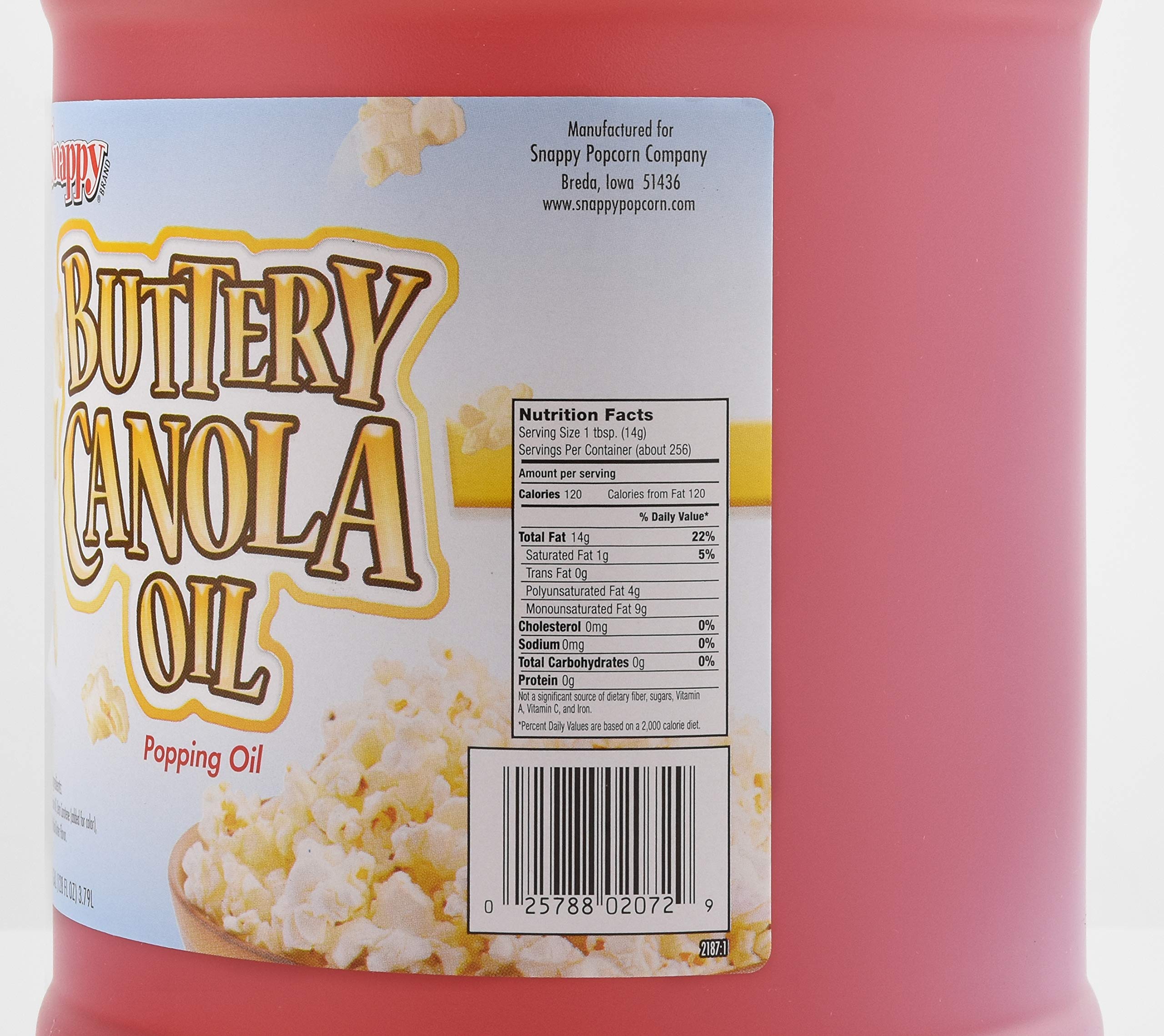 Snappy Buttery Canola Oil pour for easy room-temperature popping