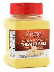 SNAPPY Buttery Flavored Popcorn Salt close-up crystals showing ultra-fine texture for even coating.
