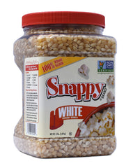 Snappy White Popcorn 4lb jar ready for home snacking and quick popcorn evenings.
