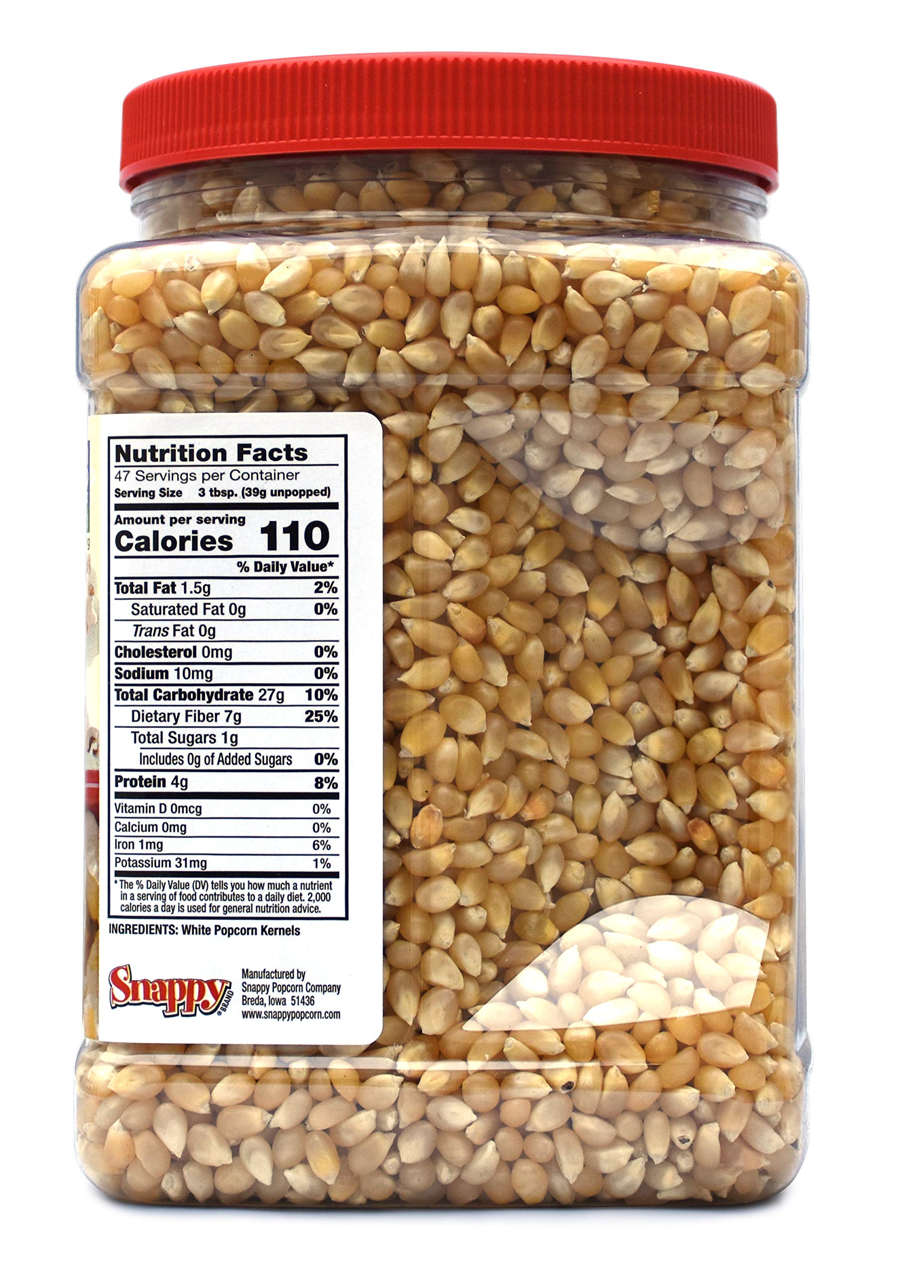 Snappy White Popcorn kernels close-up showing clean, tender texture ideal for popping.