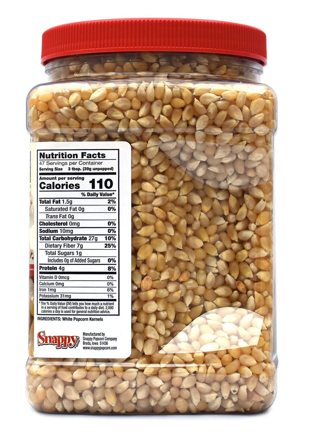 Snappy White Popcorn kernels close-up showing clean, tender texture ideal for popping.
